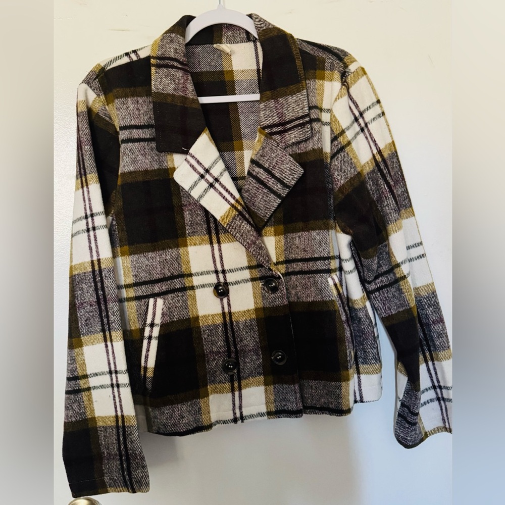 Plaid Double-Breasted Women's Jacket